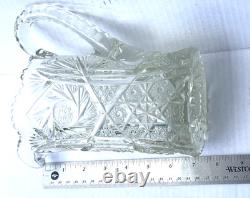 Heavy Crystal Cut Glass Wine Water Pitcher Jug Vase- Free Shipping