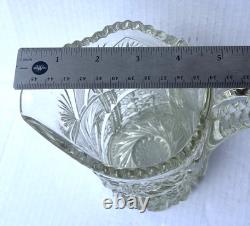 Heavy Crystal Cut Glass Wine Water Pitcher Jug Vase- Free Shipping