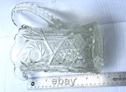 Heavy Crystal Cut Glass Wine Water Pitcher Jug Vase- Free Shipping