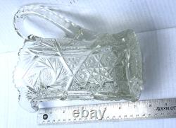 Heavy Crystal Cut Glass Wine Water Pitcher Jug Vase- Free Shipping