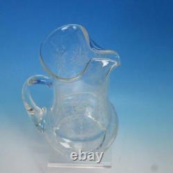 Heisey Glass Orchid Etch Water Jug Pitcher Tankard Ice Lip 9¾ inches