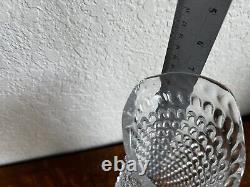 Hobnail Glass Water Pitcher Clear Tall Jug Pitcher Vertical Lined Applied Handle