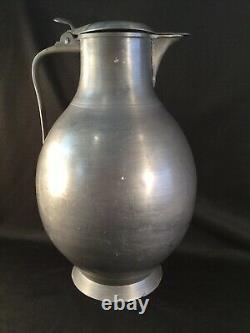 Huge Antique Pewter Water Wine Ale Beer Pitcher Or Jug Or Flagon