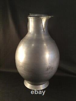 Huge Antique Pewter Water Wine Ale Beer Pitcher Or Jug Or Flagon