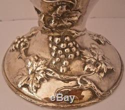 Huge Art Nouveau Figural Sterling Hand Chased Grapevine Water Pitcher Shreve Sf