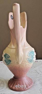 Hull Art Pottery Water Lily Ewer Pitcher 13 1/2 L-11 Yellow Pink Blue