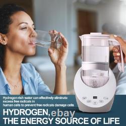 Hydrogen Water Pitcher, Hydrogen Rich Water Generator Electrolysis Jug, SPE and