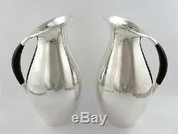 Iconic Pair GEORG JENSEN SILVER PITCHERS Sterling Wine ewers Water jugs J Rohde