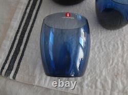 Iittala Blue Pitcher mid-century Finland/ 2 water glasses