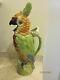 Impressive 18 Antique French Majolica Pottery Parrot Bird Water Jug Pitcher