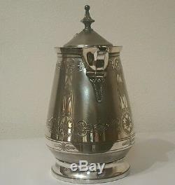 Impressive 1868 Ornate Meriden Britannia Co. Silver Plate Water Pitcher