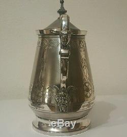 Impressive 1868 Ornate Meriden Britannia Co. Silver Plate Water Pitcher