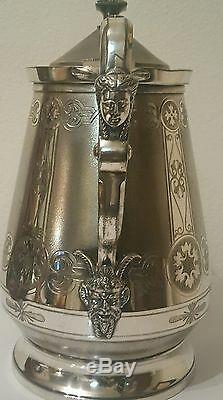 Impressive 1868 Ornate Meriden Britannia Co. Silver Plate Water Pitcher