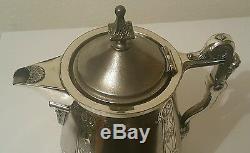 Impressive 1868 Ornate Meriden Britannia Co. Silver Plate Water Pitcher