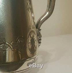 Impressive 1868 Ornate Meriden Britannia Co. Silver Plate Water Pitcher