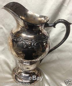 International Silver Wilcox Rochelle Water Pitcher 56 Oz Silverplate Hollowware