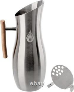 Invigorated Living 1.9L Stainless Steel Pitcher with Lid & Ice Guard Elegance