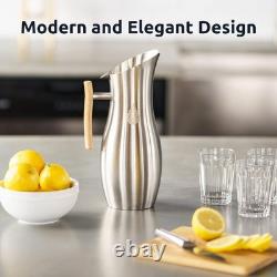 Invigorated Living 1.9L Stainless Steel Pitcher with Lid & Ice Guard Elegance