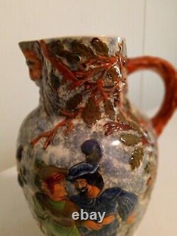 Italian Maiolica Signed Water Jug Pitcher Hand Painted For Women Or Men VTG 70s