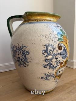 Italian Pitcher/Jug Handmade/Painted In Italy Large Jug Vintage