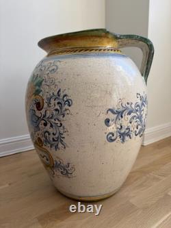 Italian Pitcher/Jug Handmade/Painted In Italy Large Jug Vintage