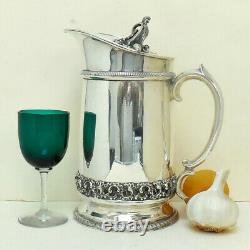 Italian SOLID SILVER Glass Lined Thermos Water Jug Pitcher. 800 9 1/2 3 of 3