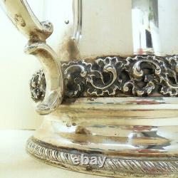 Italian SOLID SILVER Glass Lined Thermos Water Jug Pitcher. 800 9 1/2 3 of 3