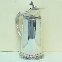 Italian SOLID SILVER Thermos Water Jug Pitcher. 800 Dolphin Finial 9 3/4 2 of 3
