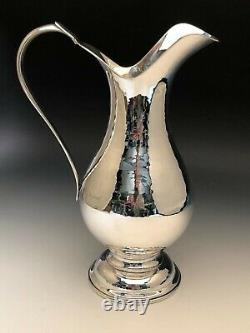 Italian Sterling Silver Water Pitcher 13 tall, Hand Hammered