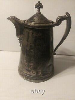 JAS. STIMPSON Silver Plated Ice Water Pitcher Ceramic Liner 1854 Victorian