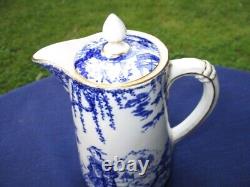 JUG PITCHER & LID HOT WATER MOLASSES ROYAL CROWN DERBY BLUE MIKADO 5.25 tall