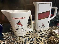 Johnnie Walker Ceramic Pitcher Whiskey Advertising Ceramic Water Mug Jug Vtg. Two