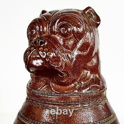 Jug IN Water Stoneware With Tête De Bulldog Type Absinthe Marked Rdimm Dog