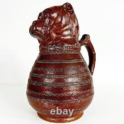 Jug IN Water Stoneware With Tête De Bulldog Type Absinthe Marked Rdimm Dog