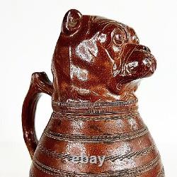 Jug IN Water Stoneware With Tête De Bulldog Type Absinthe Marked Rdimm Dog