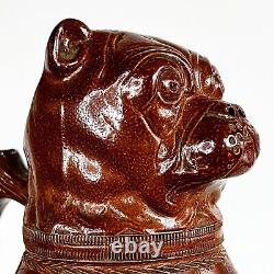 Jug IN Water Stoneware With Tête De Bulldog Type Absinthe Marked Rdimm Dog