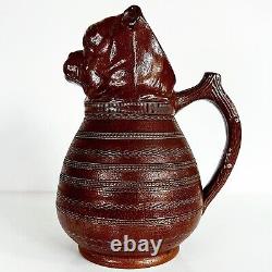 Jug IN Water Stoneware With Tête De Bulldog Type Absinthe Marked Rdimm Dog