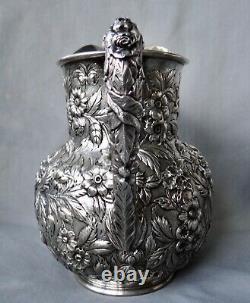 Kirk Repousse Sterling Silver Water Pitcher 28.3 Oz 8 1/2 Hand Wrought