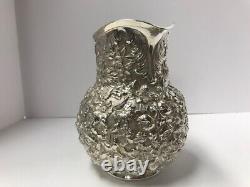 Kirk Repousse sterling silver water pitcher. 27 troy ounces. 1880-1890