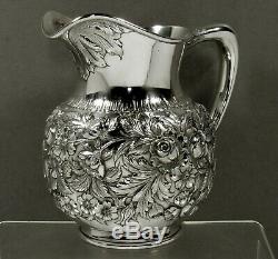 Kirk Sterling Water Pitcher c1925 HAND DECORATED