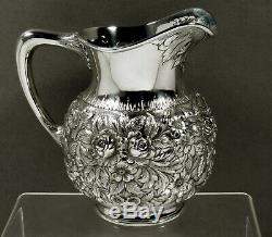 Kirk Sterling Water Pitcher c1925 HAND DECORATED