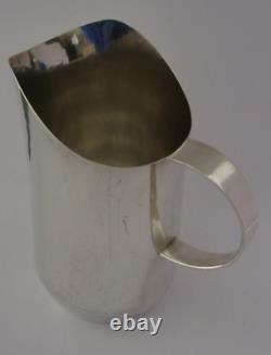 LARGE 498g STERLING SILVER WATER COCKTAIL BAR JUG 1960 MODERNIST RETRO HAND MADE