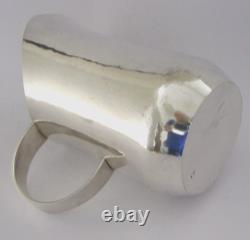 LARGE 498g STERLING SILVER WATER COCKTAIL BAR JUG 1960 MODERNIST RETRO HAND MADE