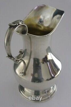 LARGE BEAUTIFUL VICTORIAN STERLING SILVER WATER JUG 1854 ANTIQUE 286g