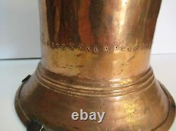 Large 14 Antique Copper Water Jug Pitcher Stamped Sun Hammered Handmade