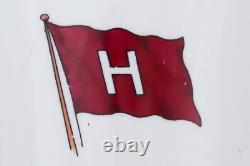 Large Antique 1900s Harvard University H Flag Ironstone Water Pitcher Jug 10½