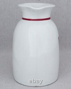 Large Antique 1900s Harvard University H Flag Ironstone Water Pitcher Jug 10½