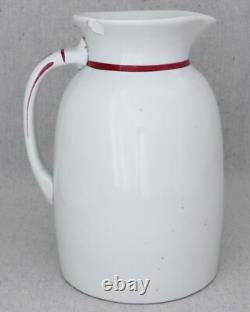 Large Antique 1900s Harvard University H Flag Ironstone Water Pitcher Jug 10½