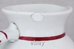 Large Antique 1900s Harvard University H Flag Ironstone Water Pitcher Jug 10½