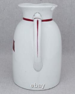 Large Antique 1900s Harvard University H Flag Ironstone Water Pitcher Jug 10½